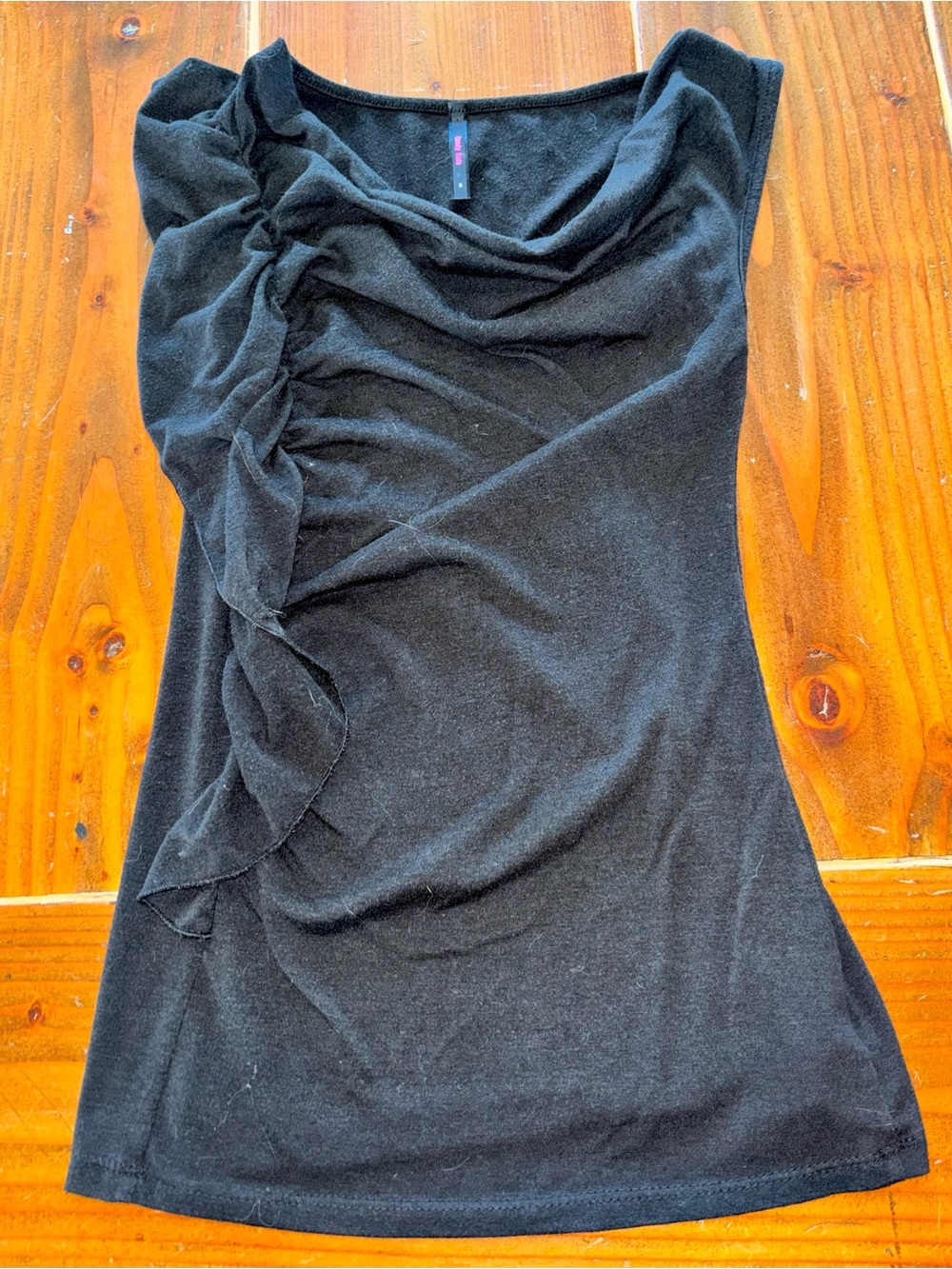 Y2K Hot Topic Black Ruffle Detail Sleeveless Top